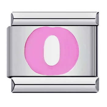Pink Letter O Italian Charm For Italian Charm Bracelets Composable Link - yournamenecklaceuk