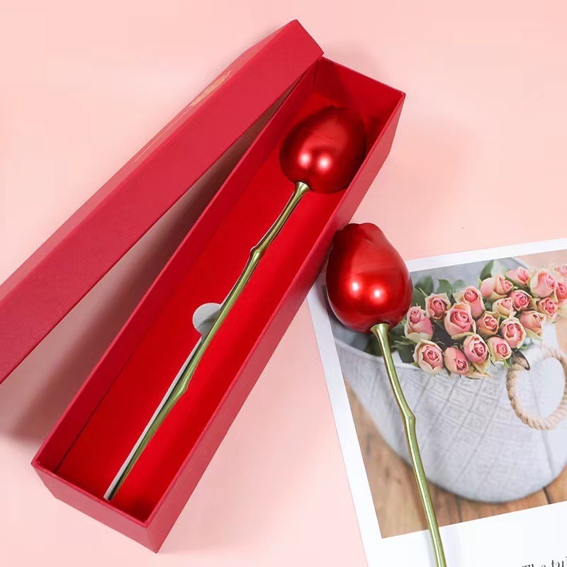 Long Stem Rose Jewelry Box Secret Proposal Box Red Rose Ring Box Romantic Valentine's Day Gift Packaging -  NameNecklaceUK