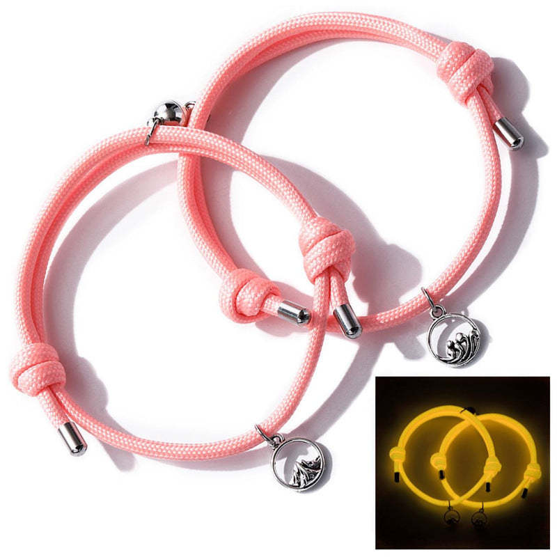 Luminous Couple Magnetic Bracelets Adjustable Bracelet Jewelry - yournamenecklaceuk