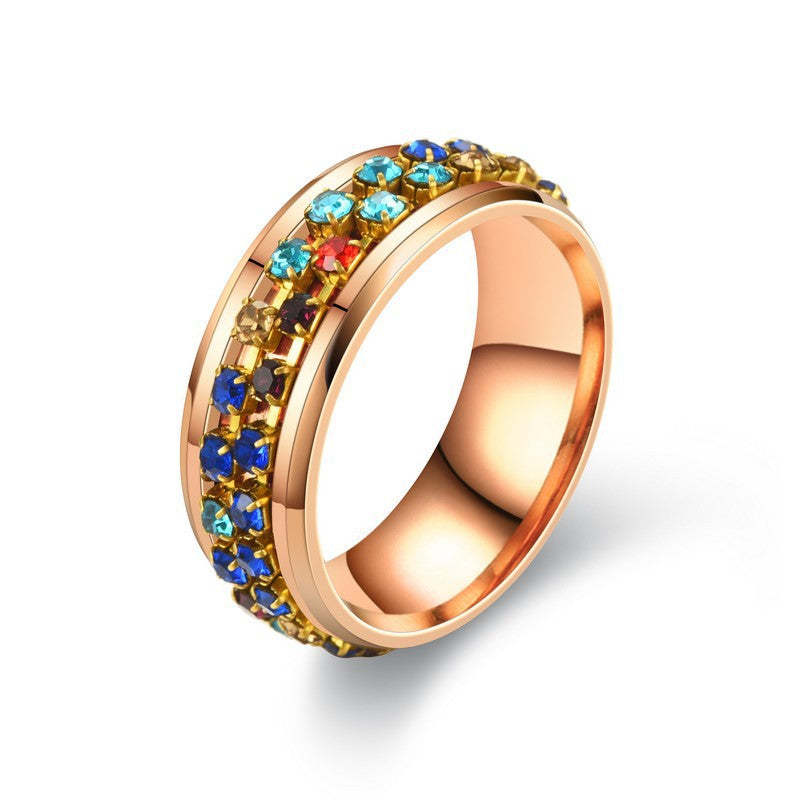 Stainless Steel Rotating Rings Anxiety Relieving Ring Jewelry Gifts for Women Men - yournamenecklaceuk
