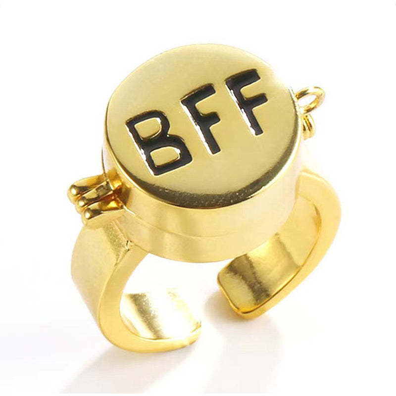 Best Friends Forever Ring Adjustable Spinner Ring Jewelry Gift for Lovers Best Friends - yournamenecklaceuk