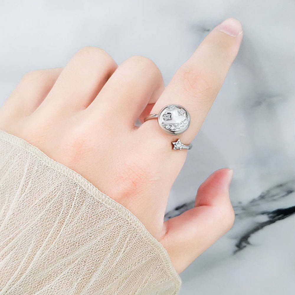 Fidget Anxiety Ring Open Adjustable Spinner Ring Jewelry Gifts for Women Girl - yournamenecklaceuk