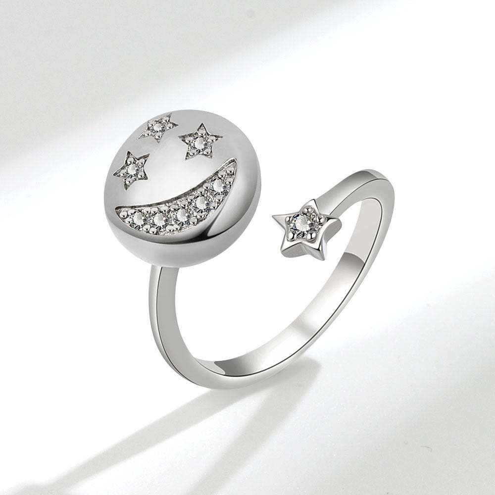 Fidget Anxiety Ring Open Adjustable Spinner Ring Jewelry Gifts for Women Girl - yournamenecklaceuk