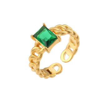 Stainless Steel Zircon Inlaid Ring Woven Adjustable Ring for Women - yournamenecklaceuk