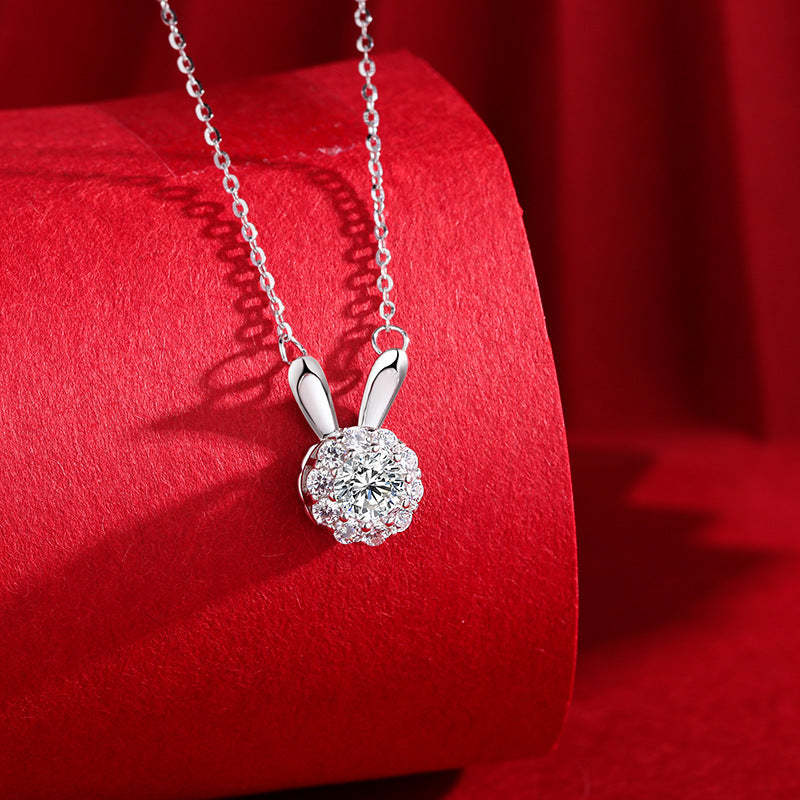 Rotating Bunny Necklace Design Premium Gifts - yournamenecklaceuk