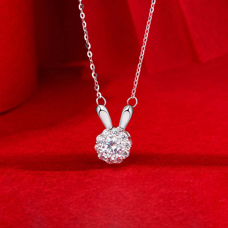 Rotating Bunny Necklace Design Premium Gifts - yournamenecklaceuk