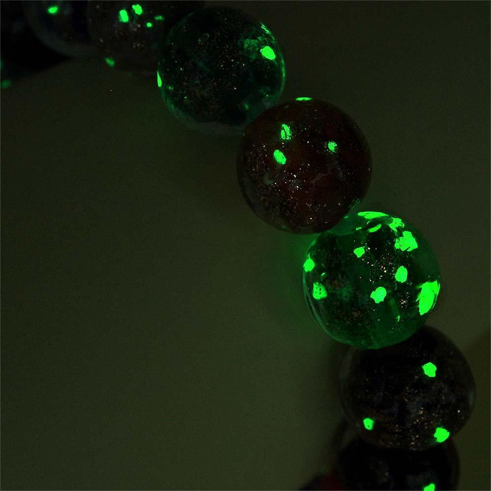 Colorful Firefly Glass Stretch Beaded Bracelet Glow in the Dark Luminous Bracelet - yournamenecklaceuk