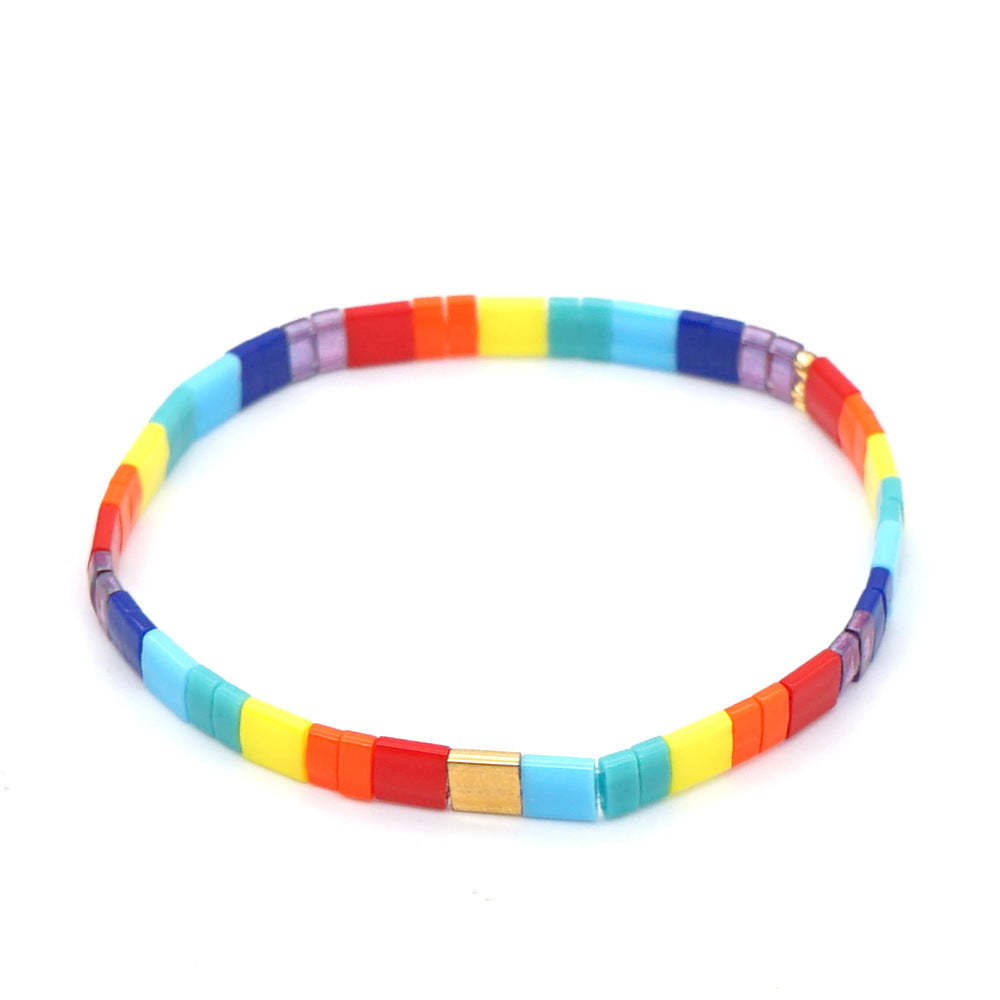 Tila Bead Bracelet Rainbow-colored Vintage Fashion Bracelets Gift - NameNecklace
