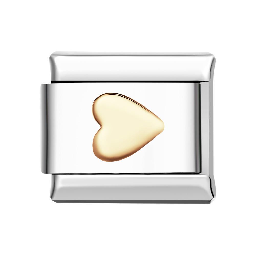 Sideways Love Heart Italian Charm For Italian Charm Bracelets Composable Link - yournamenecklaceuk