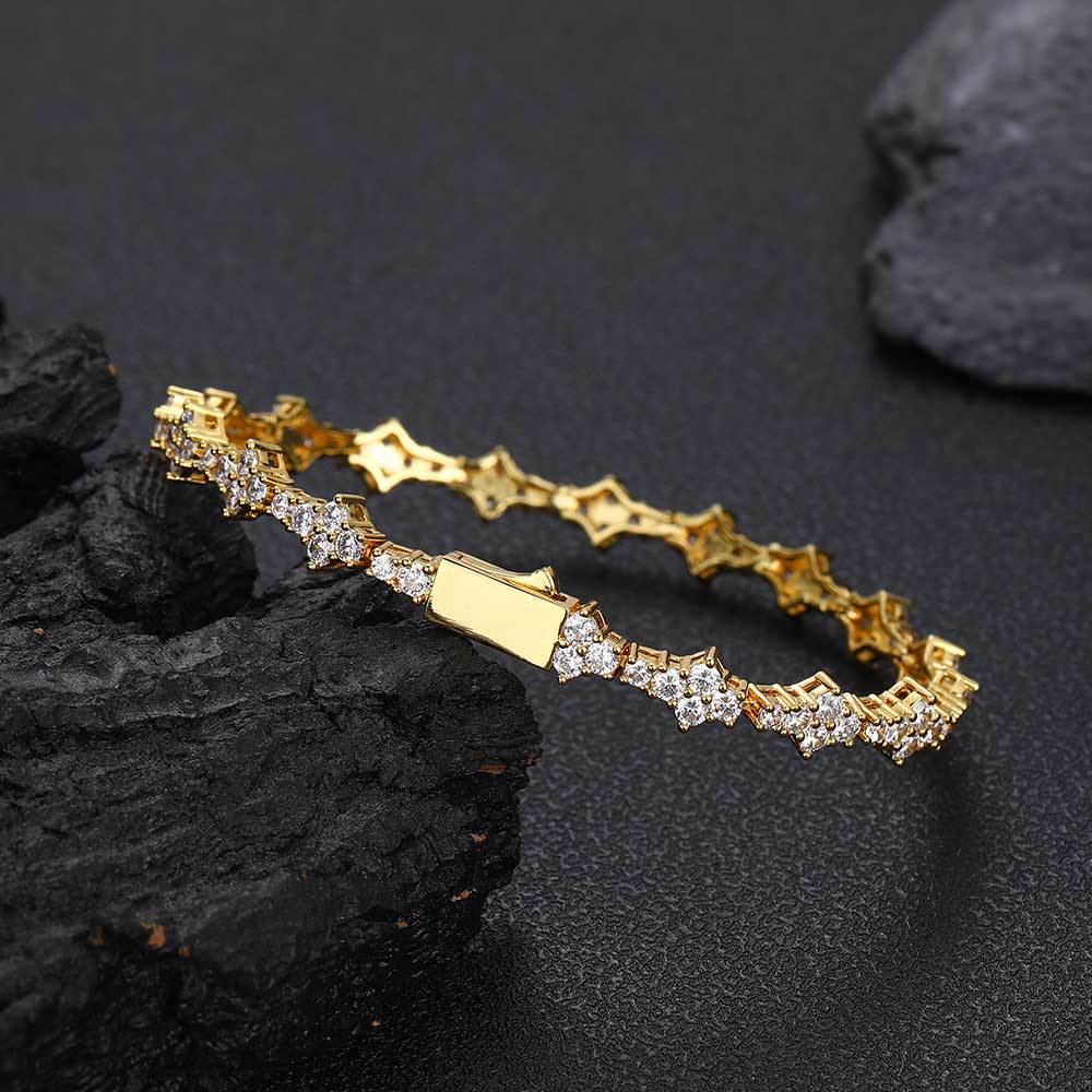 Spring Clasp Zirconia Tennis Bracelet Single Row Chain