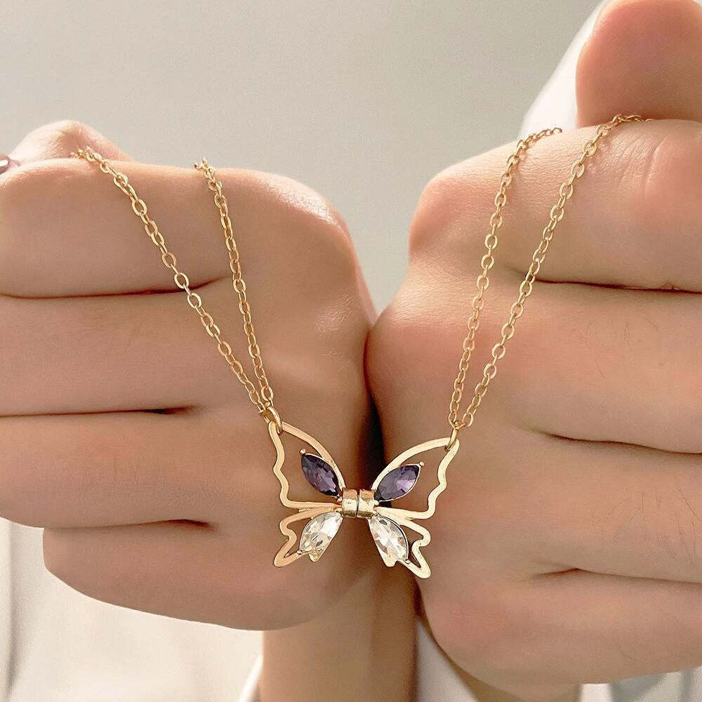 Personalized Couple Necklace Magnetic Matching Butterfly Necklaces for Couples Valentine's Gift for Lover - yournamenecklaceuk