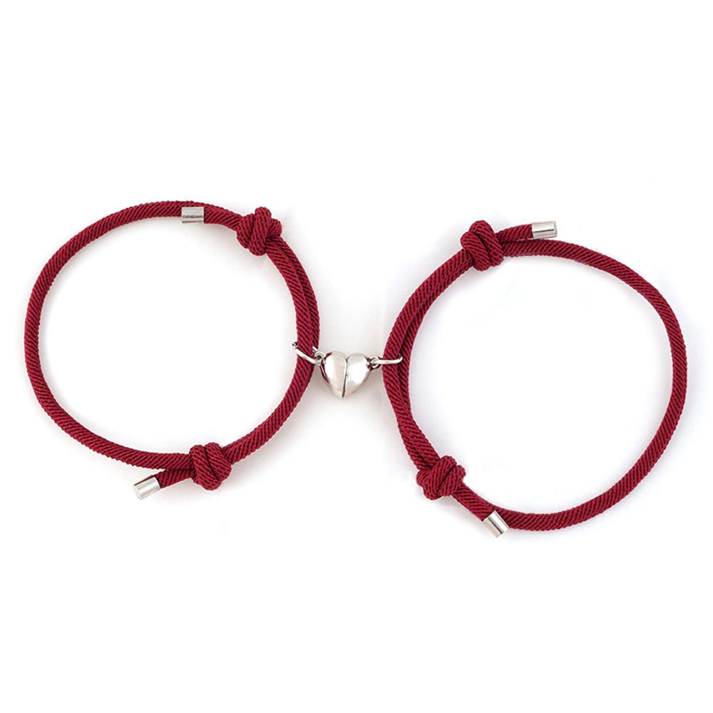 Heart-Shaped Magnetic Buckle Bracelet Adjustable Bracelets Gift for Couple