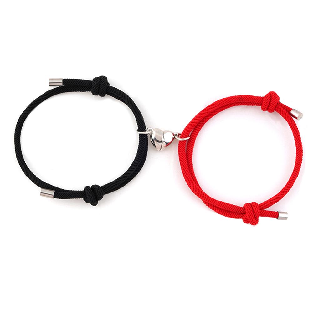 Heart-Shaped Magnetic Buckle Bracelet Adjustable Bracelets Gift for Couple