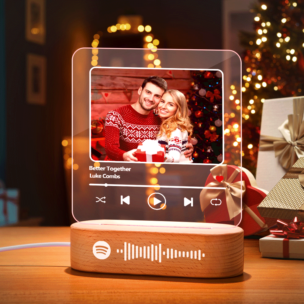 Scannable Custom Spotify Code Lamp Acrylic Music Plaque Night Light Personalized Christmas Gift - yournamenecklaceuk