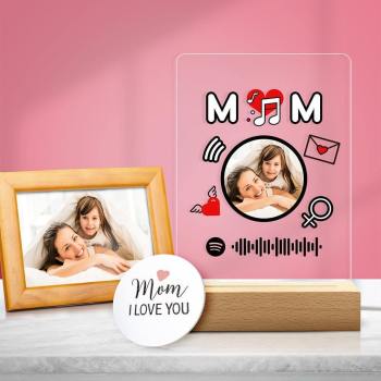 Custom Scannable Spotify Code Night Light Acrylic Music Plaque Mother's Day Love Gifts - soufeelus