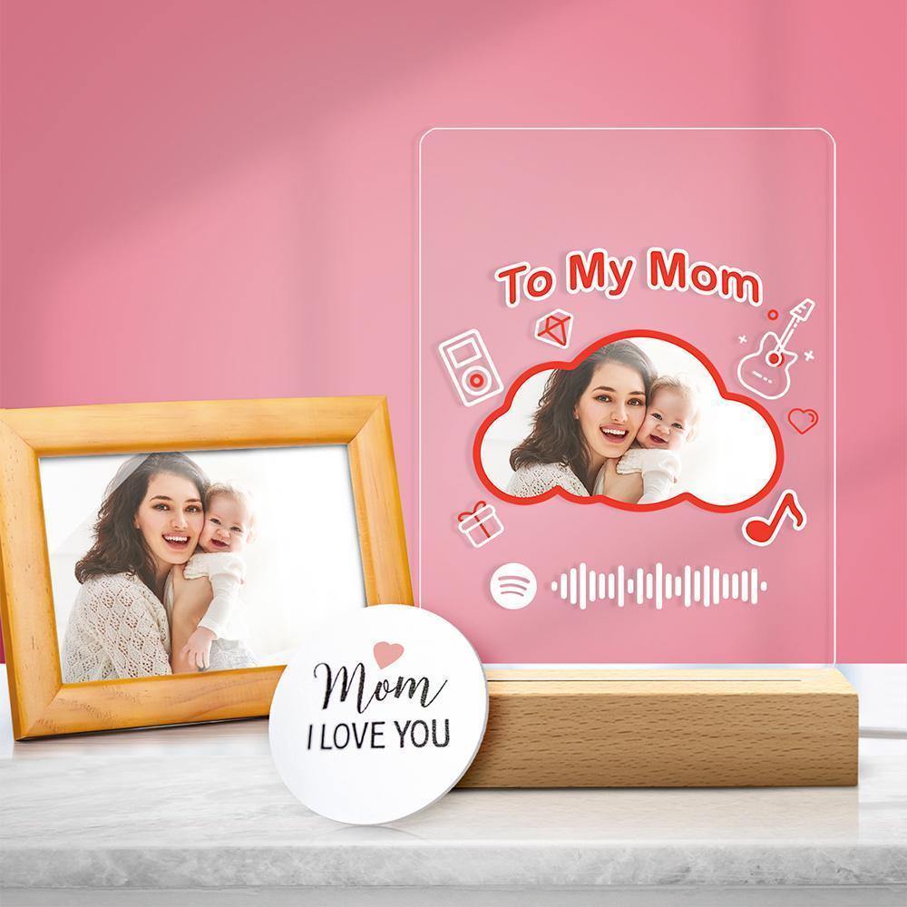 To My Mom Gift-Scannable Spotify Code Acrylic Night Light Memorial Gift - soufeelus