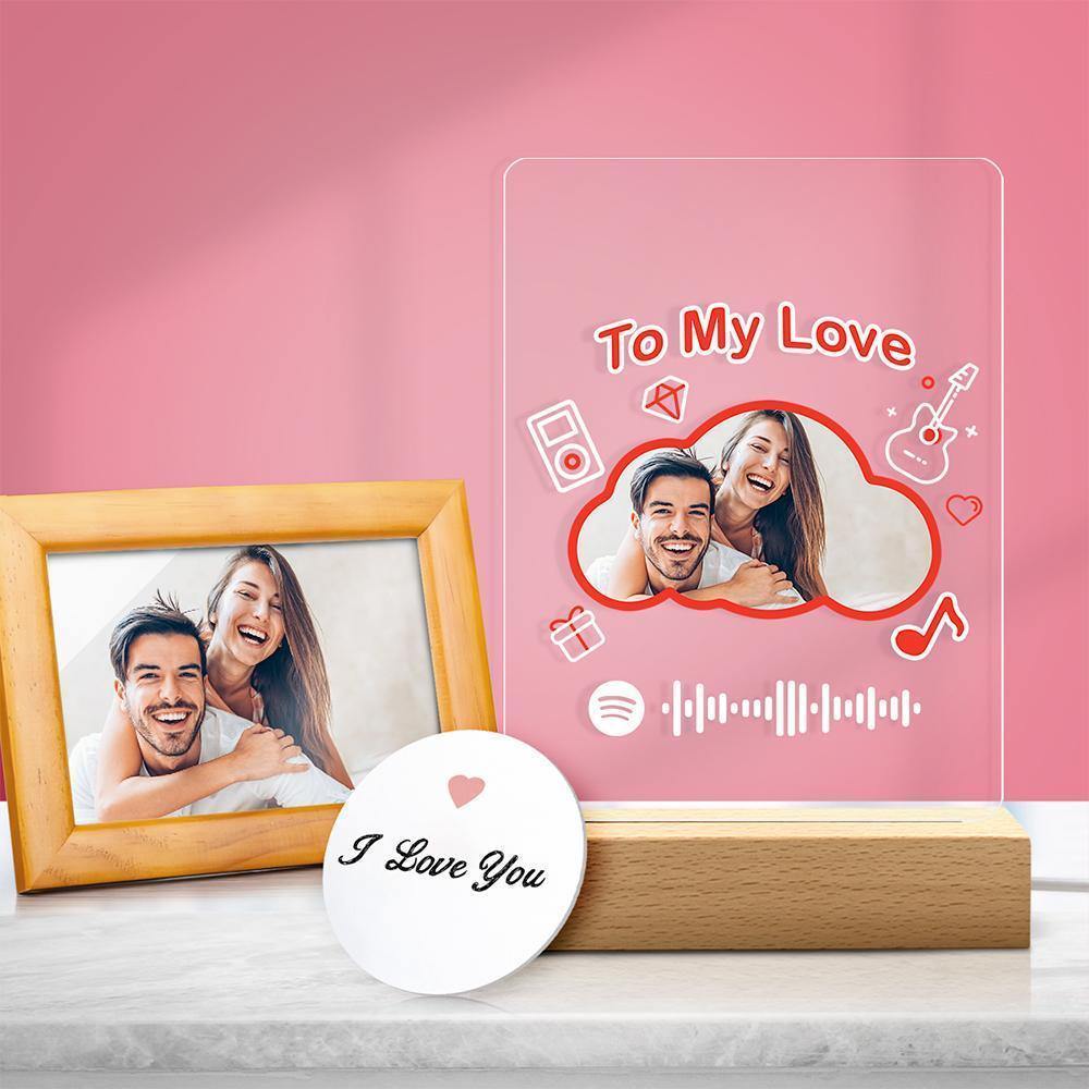 To My Mom Gift-Scannable Spotify Code Acrylic Night Light Memorial Gift - soufeelus