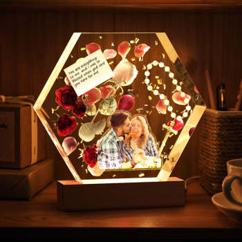 Custom Photo Engraved Night Light Love Commemoration Epoxy Gifts - yournamenecklaceuk