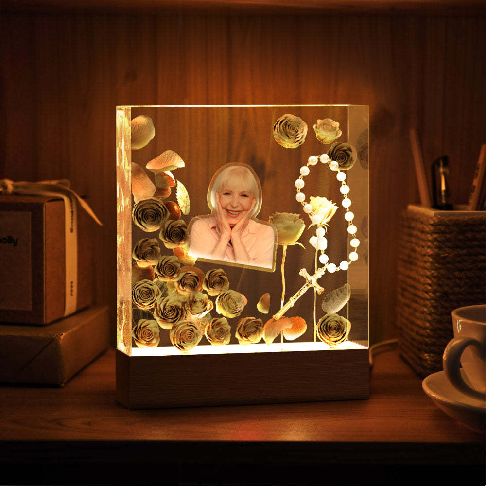 Custom Photo Night Light Square Home Memorial Gifts - yournamenecklaceuk