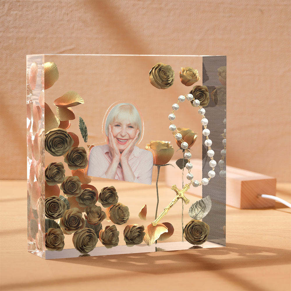 Custom Photo Night Light Square Home Memorial Gifts - yournamenecklaceuk