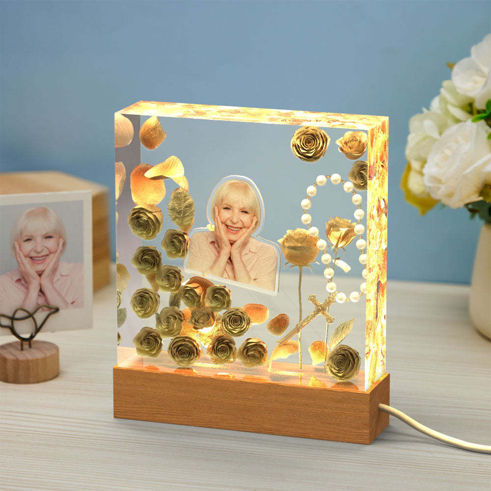 Custom Photo Night Light Square Home Memorial Gifts - yournamenecklaceuk