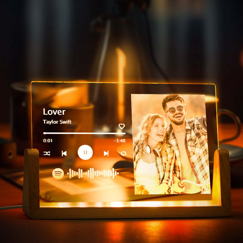 Custom Scannable Spotify Code Keychain Custom Spotify Plaque Personalized Photo Nightlight Christmas Gift - yournamenecklaceuk