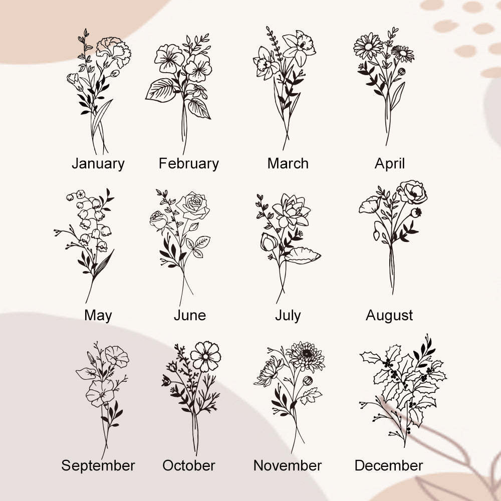 Personalized Name Flask with Birth Flower Custom Flask Gift for Bridesmaid Bachelorette Friends - yournamenecklaceuk