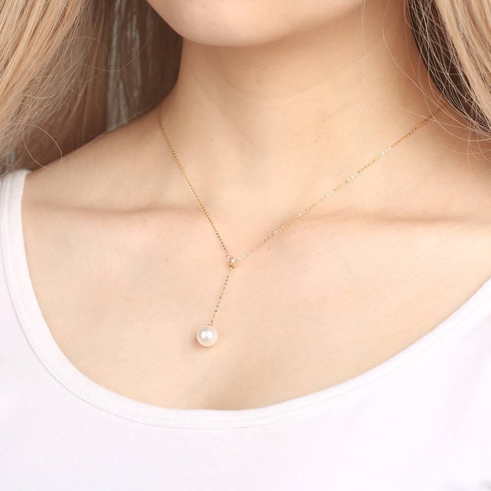 Pearl Necklace 18K Gold - Golden - soufeelus