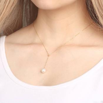 Pearl Necklace 18K Gold - Golden - soufeelus
