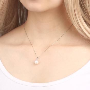 Pearl Necklace 18K White Gold - Silver - soufeelus