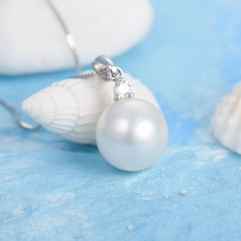 Pearl Necklace 18K White Gold - Silver - soufeelus