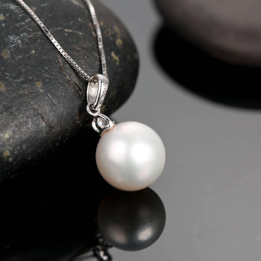 Pearl Necklace 18K White Gold - Silver - soufeelus