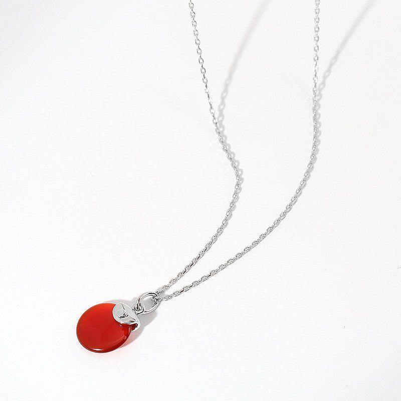 Bright Red Necklace Silver - soufeelus