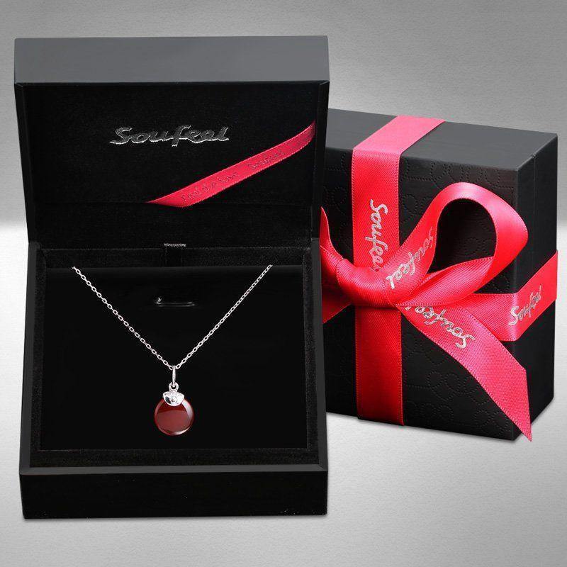 Bright Red Necklace Silver - soufeelus