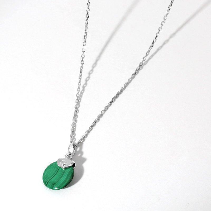 Malachite Necklace Silver - soufeelus