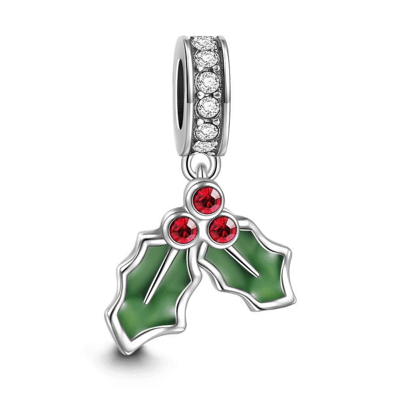 Holly Leaves Charm - yournamenecklaceuk