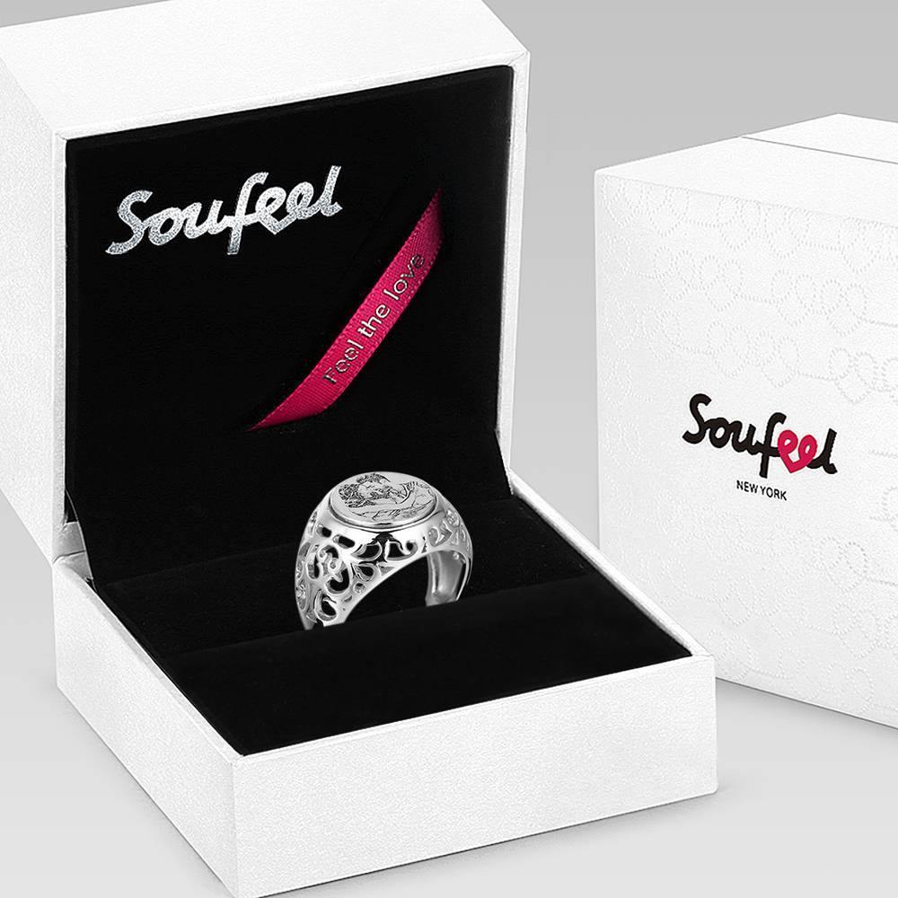 Women's Photo Engraved Ring with Engraving Silver - yournamenecklaceuk