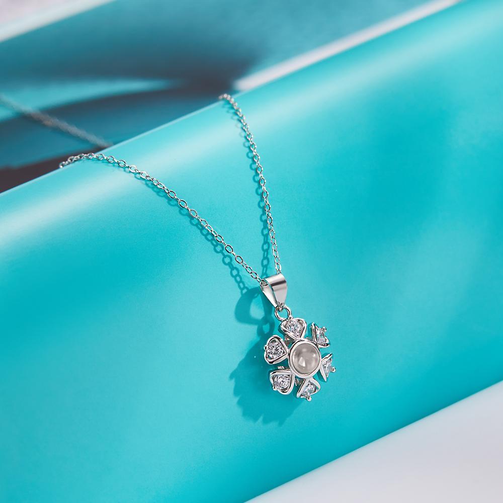 Custom Photo Projection Necklace Personalized Sunflower Photo Necklace Gift for Her - yournamenecklaceuk