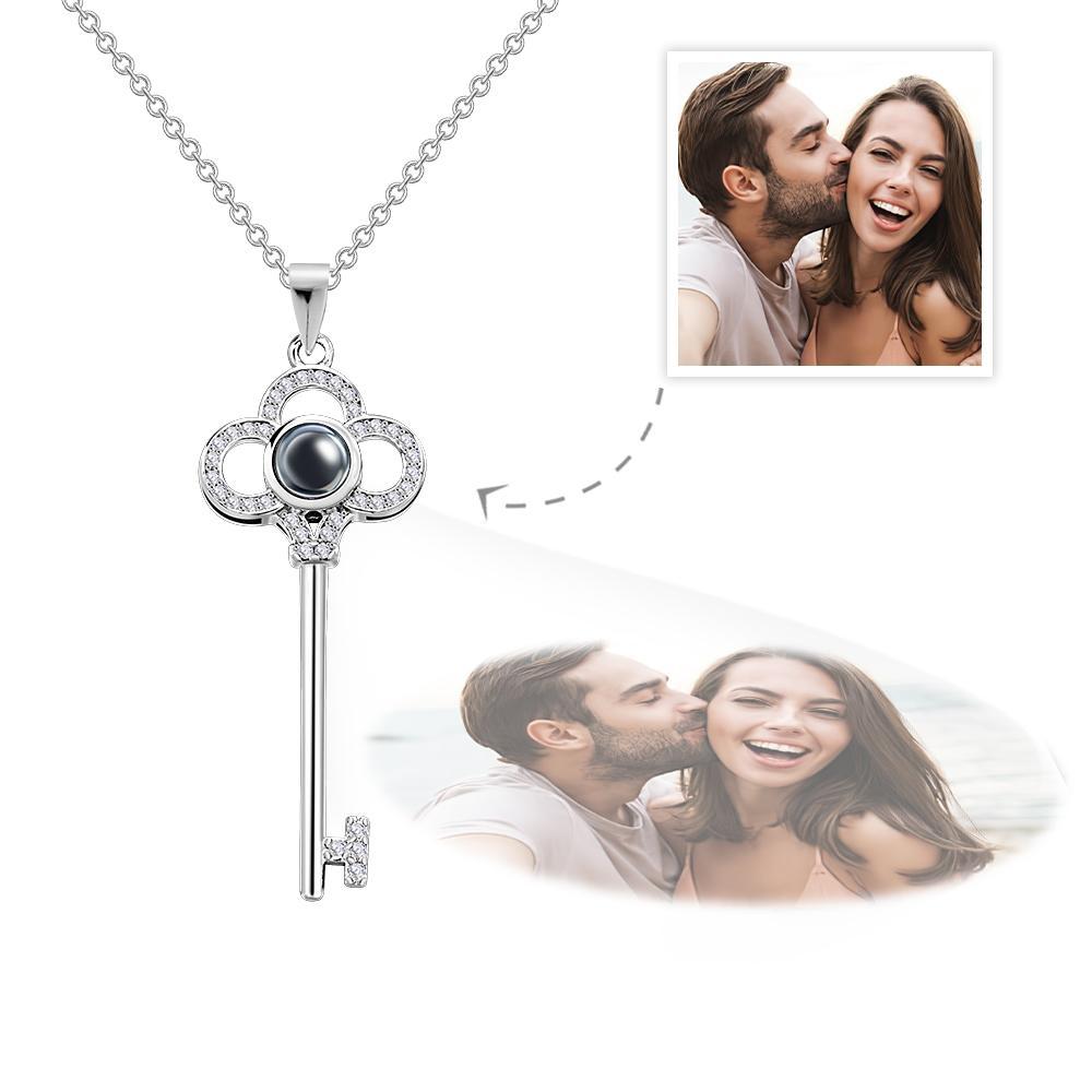 Custom Photo Projection Necklace Creative Key Necklace Birthday Gift - yournamenecklaceuk