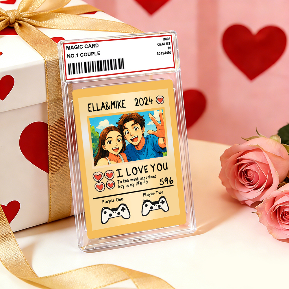 Personalized Valentine’s Day Power Couple Card, Custom Anniversary Card Couple Photo Anime Style, Best Valentine's Day Gift for Lover -  NameNecklaceUK
