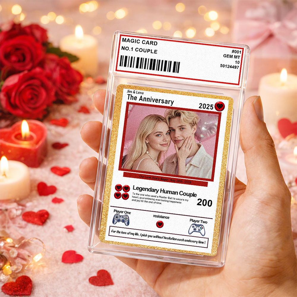 Personalized Valentine’s Day Power Couple Card, Custom Anniversary Card Couple Photo Anime Style, Best Valentine's Day Gift for Lover -  NameNecklaceUK