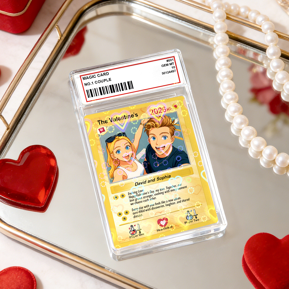 Personalized Valentine’s Day Power Couple Card, Custom Anniversary Card Couple Photo Anime Style, Best Valentine's Day Gift for Lover -  NameNecklaceUK