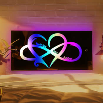 Personalized Name Infinity Love Mirror Light Couple Gift - yournamenecklaceuk