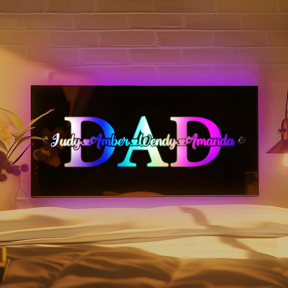 Custom Name Mirror Light Father's Day Creative Gift - yournamenecklaceuk