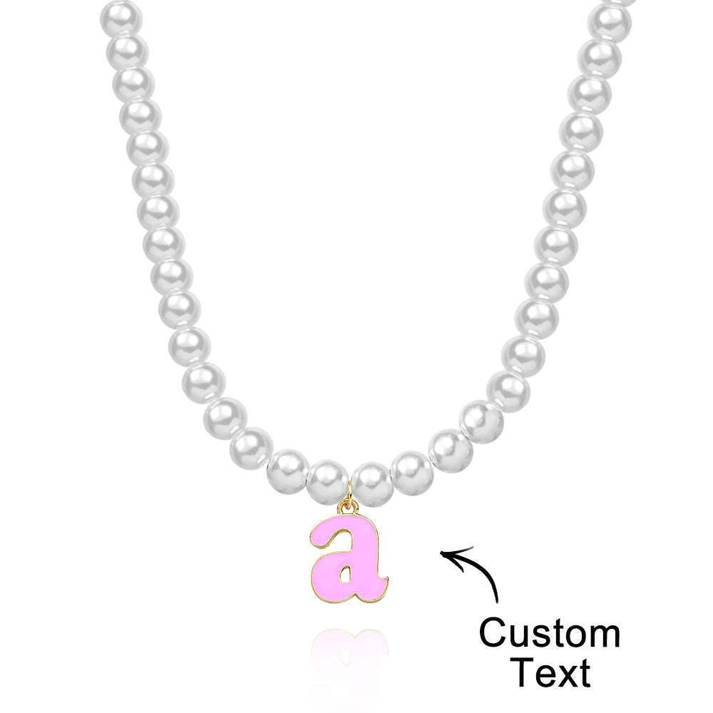 Custom Name Necklace Fashion Pearl Chain Colorful Young Gift - yournamenecklaceuk