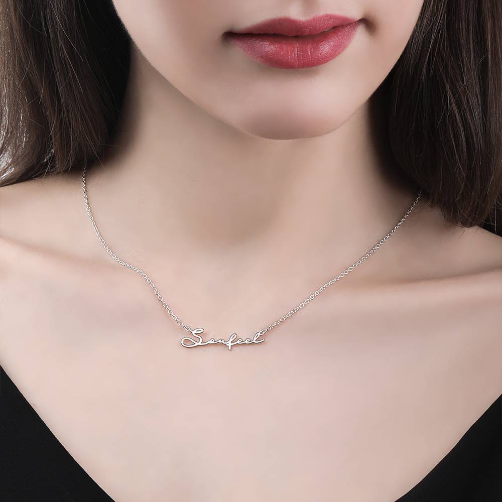 Personalized Name Necklace Signature Style Name Necklace Silver Custom Gift for Her - yournamenecklaceuk