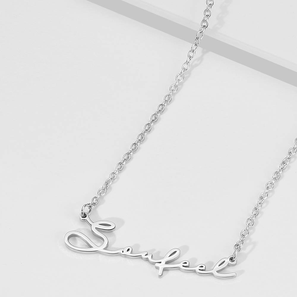 Personalized Name Necklace Signature Style Name Necklace Silver Custom Gift for Her - yournamenecklaceuk