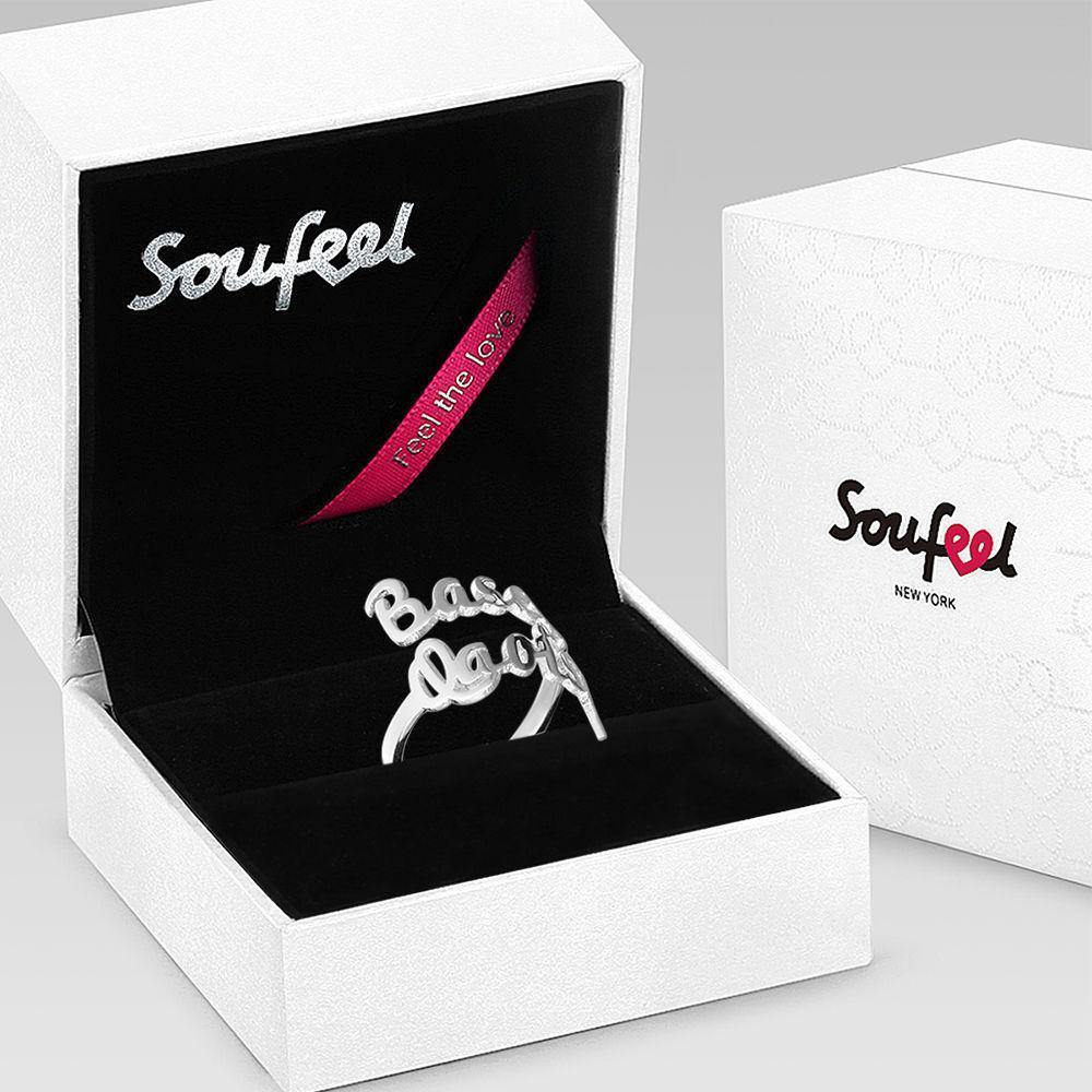 Personalised Two Name Ring Silver - yournamenecklaceuk