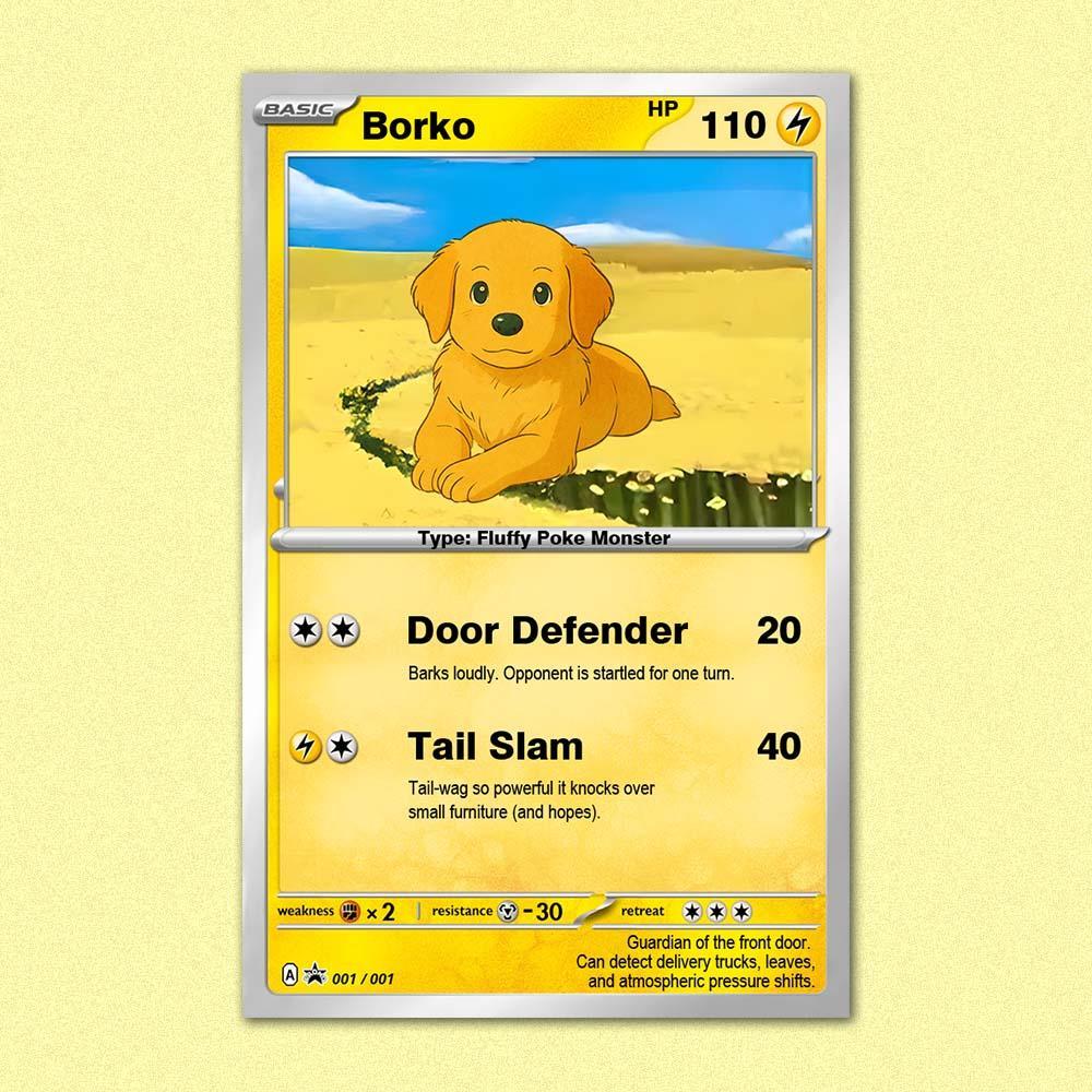 Custom POKE Card Portrait from Photo - Personalized Anime Poster - Fathers Day Gift- Funny Cartoon Card -  NameNecklaceUK