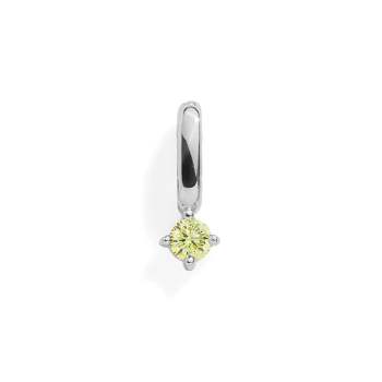 PERIDOT CHARM - SILVER - yournamenecklaceuk